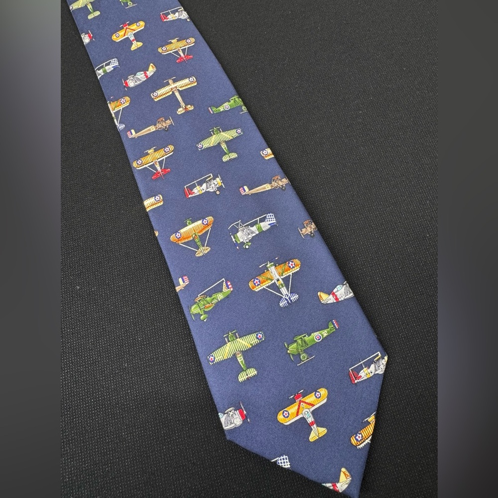Vintage U.S. Warplanes by Alynn Neckwear Military Aircraft 100% Silk Hand Made